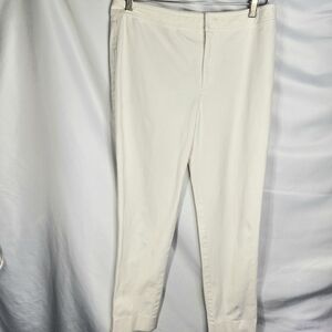 Debra deRoo T530 Off-White Taper Leg Pants w/Side Slits Size Small